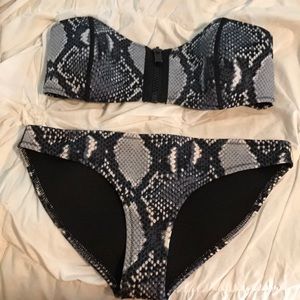 Snakeskin Triangl Swimsuit
